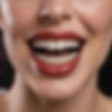 A person wearing vampire teeth at a themed party