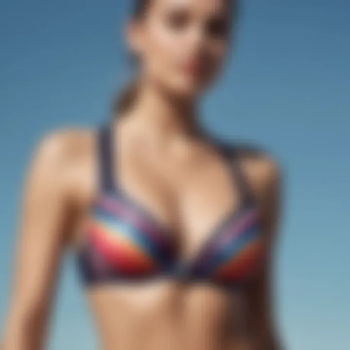 Sporty zip front bikini top in vibrant colors