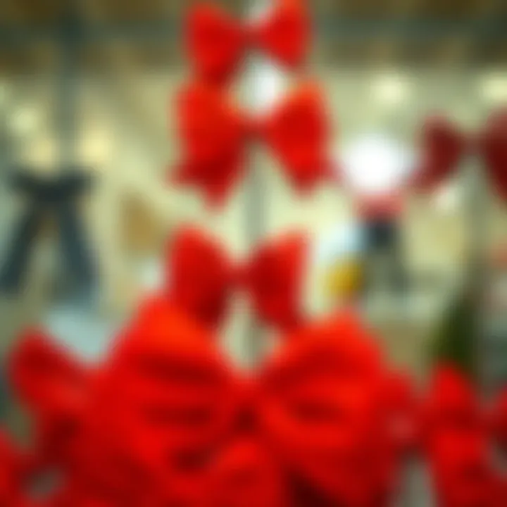 Diverse Styles of Big Red Bows A vibrant collection of big red bows in various styles and materials