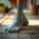 Fashionable Zippered Compression Socks Stylish open toe zippered compression socks on a wooden surface