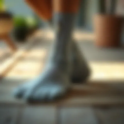 Fashionable Zippered Compression Socks Stylish open toe zippered compression socks on a wooden surface